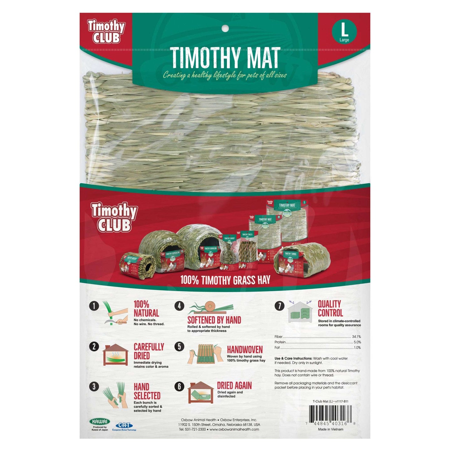 Timothy Mat LARGE by Oxbow (Timothy CLUB) - BinkyBunny.com House Rabbit Store