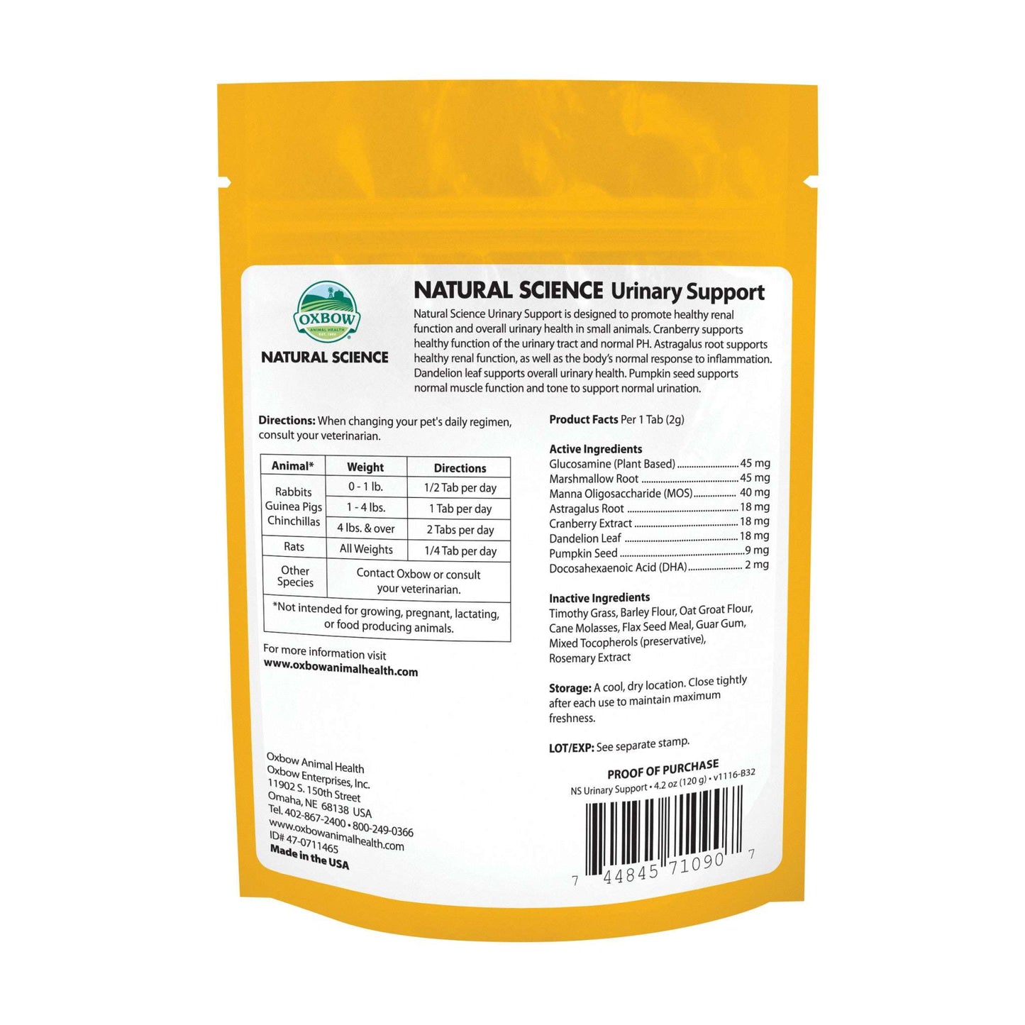 Natural Science URINARY Support - BinkyBunny.com House Rabbit Store
