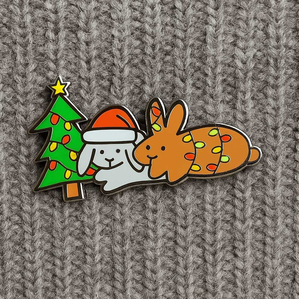 Christmas Tree Bunnies PIN| LIMITED SEASONAL