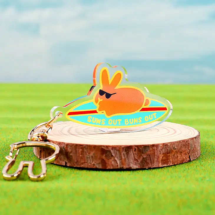 Suns Out Buns Out KEYCHAIN - BinkyBunny.com House Rabbit Store