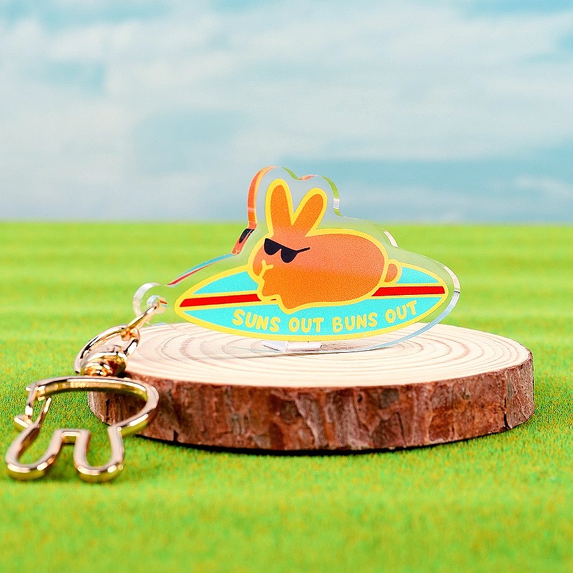 Suns Out Buns Out KEYCHAIN - BinkyBunny.com House Rabbit Store
