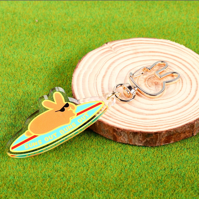 Suns Out Buns Out KEYCHAIN - BinkyBunny.com House Rabbit Store