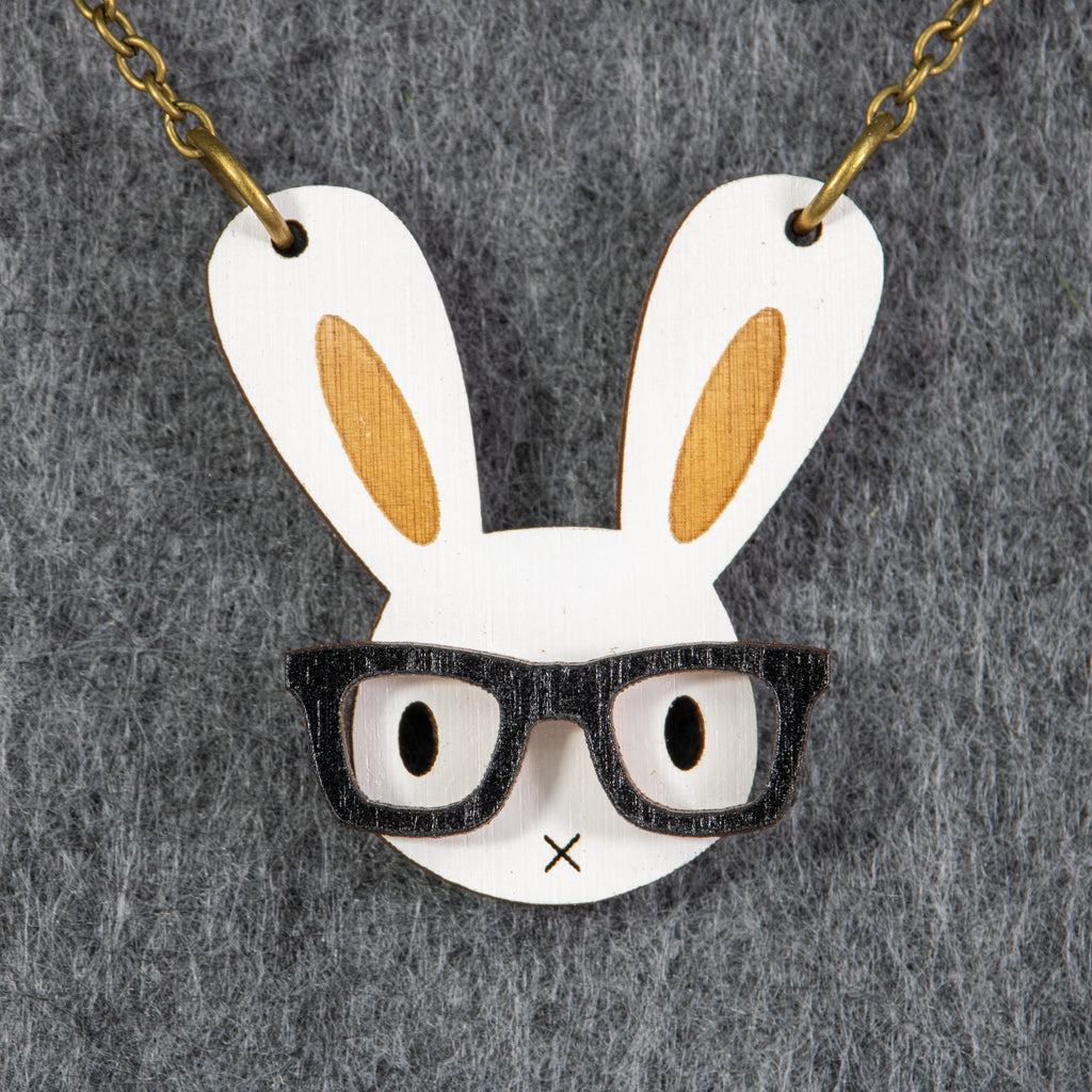 Bunny Nerd Necklace - BinkyBunny.com House Rabbit Store