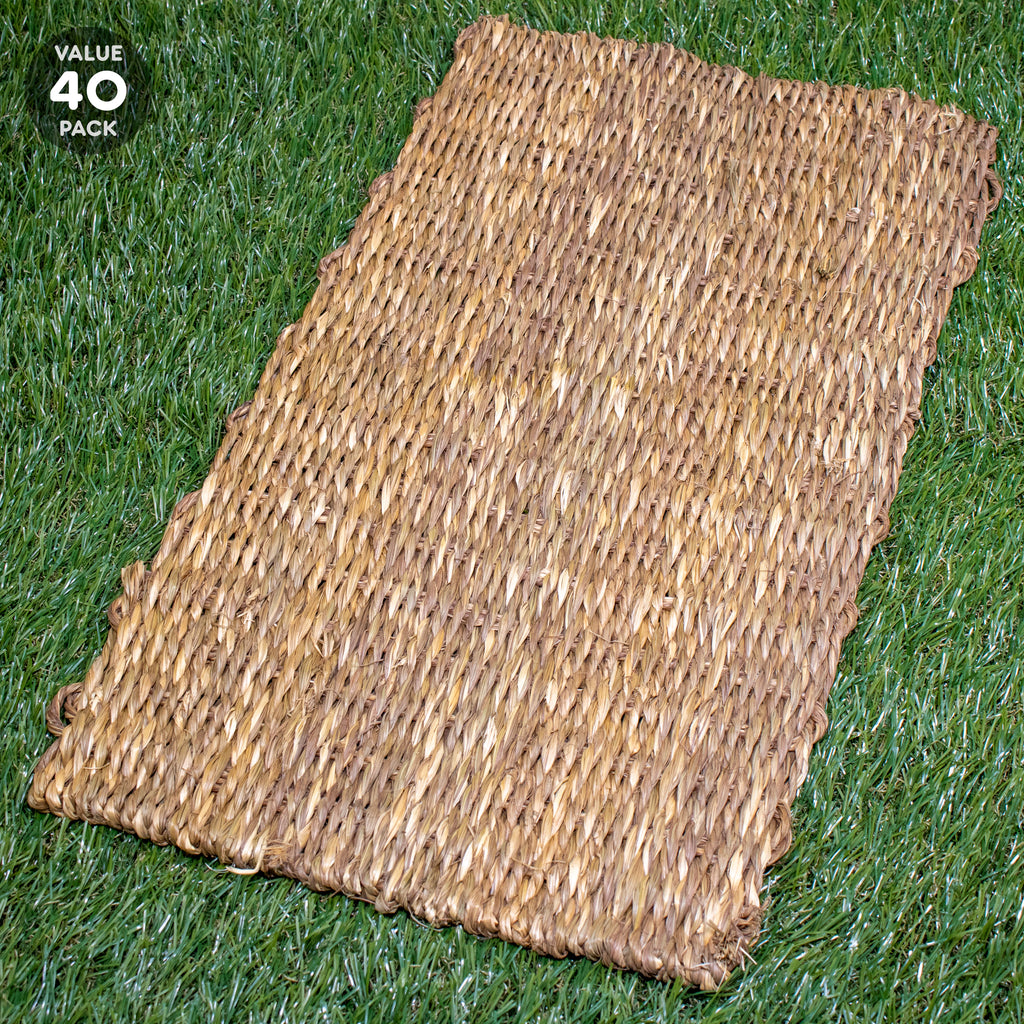 DOUBLE Weave Sea Grass Mat LARGE - 40 PACK [18" x 11.5"] - BinkyBunny.com House Rabbit Store