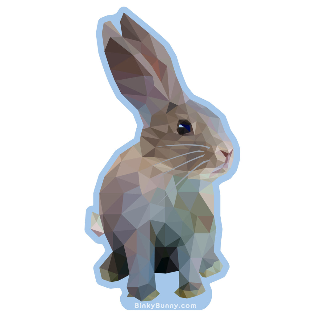 "Faceted Bunny" Sticker - 20 PACK - BinkyBunny.com House Rabbit Store