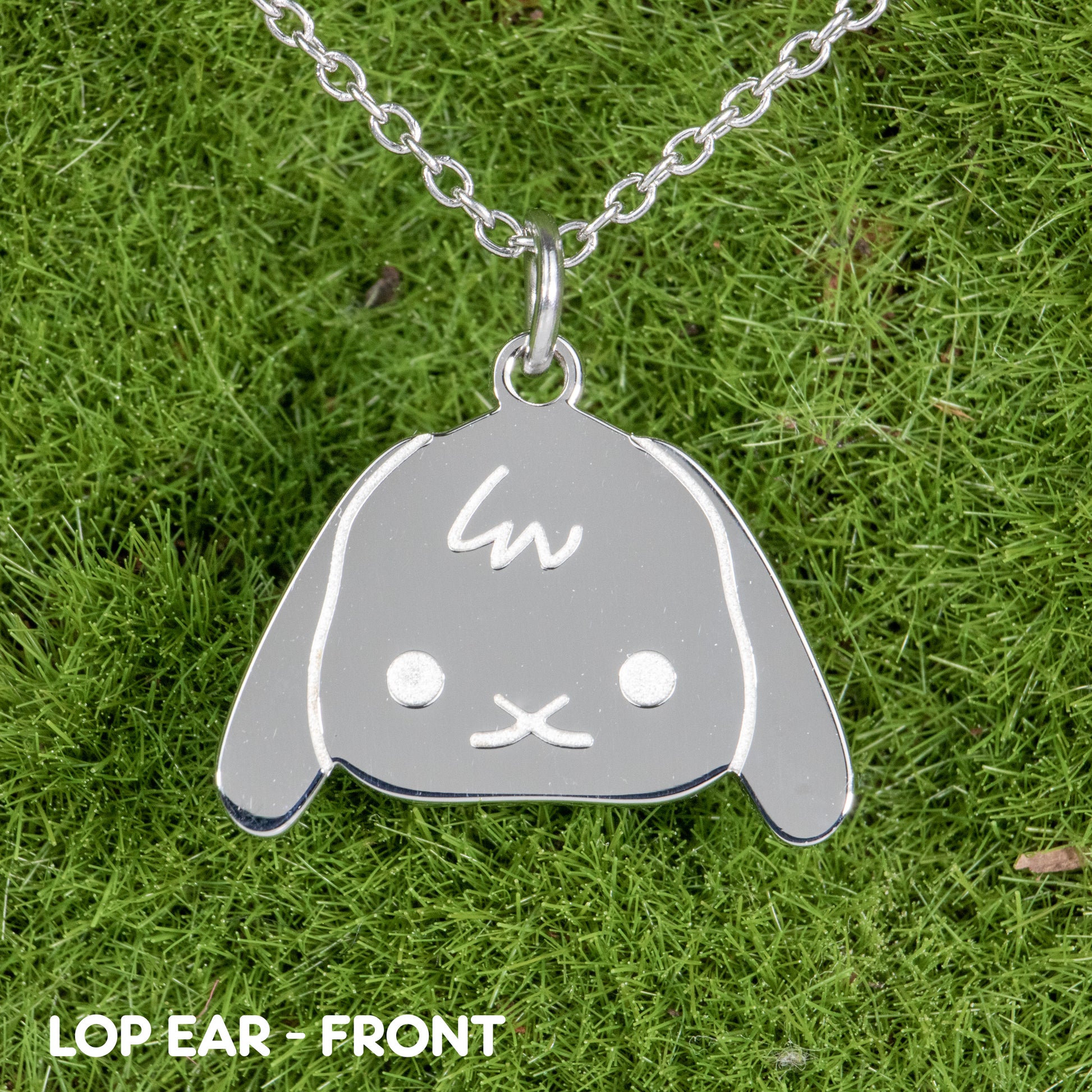 Flat Bonnie Silver Necklaces (Lop & Up Ear) - BinkyBunny.com House Rabbit Store