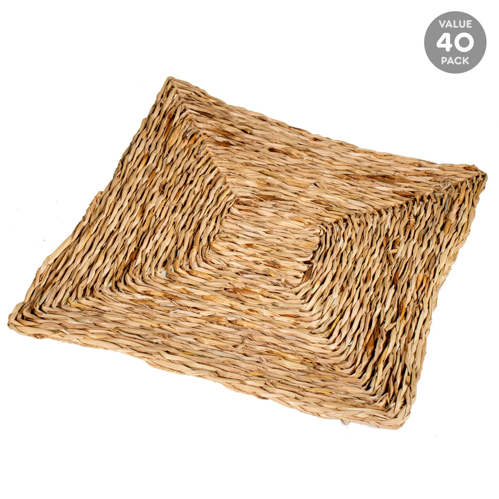Sea Grass SQUARE MAT - 40 PACK (Thick) [12" x 12"  x 1/2"] - BinkyBunny.com House Rabbit Store