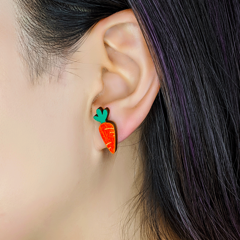 Bunny and Carrot Earrings - BinkyBunny.com House Rabbit Store
