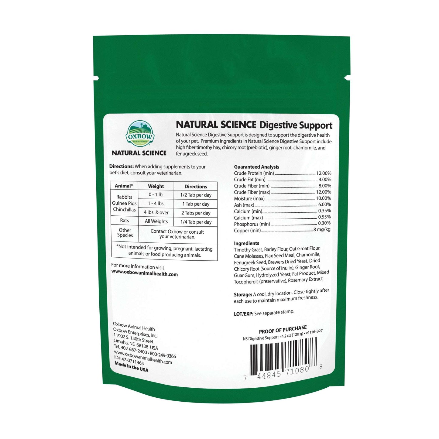 Natural Science DIGESTIVE Support (60 ct.) - BinkyBunny.com House Rabbit Store