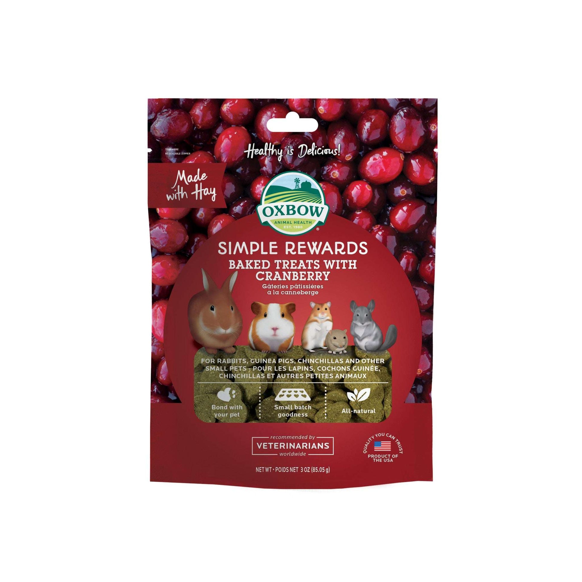 Simple Rewards Baked Treats with Cranberry - BinkyBunny.com House Rabbit Store