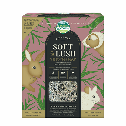 Soft & Lush Prime Cut Timothy Hay - 40z (Oxbow) | NEW - BinkyBunny.com House Rabbit Store