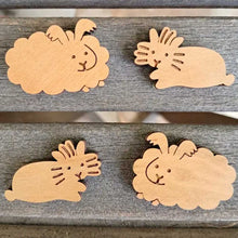 Wood Bunny Magnets-Angora & Lionheads| NEW - BinkyBunny.com House Rabbit Store