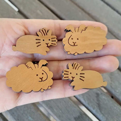 Wood Bunny Magnets-Angora & Lionheads| NEW - BinkyBunny.com House Rabbit Store