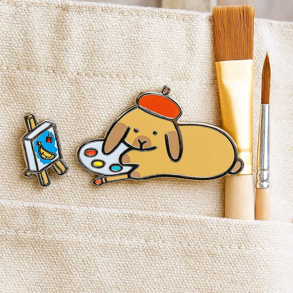 Artist Bunny w/ Easel PIN | NEW – BinkyBunny.com House Rabbit Store