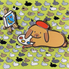 Artist Bunny w/ Easel PIN | NEW - BinkyBunny.com House Rabbit Store