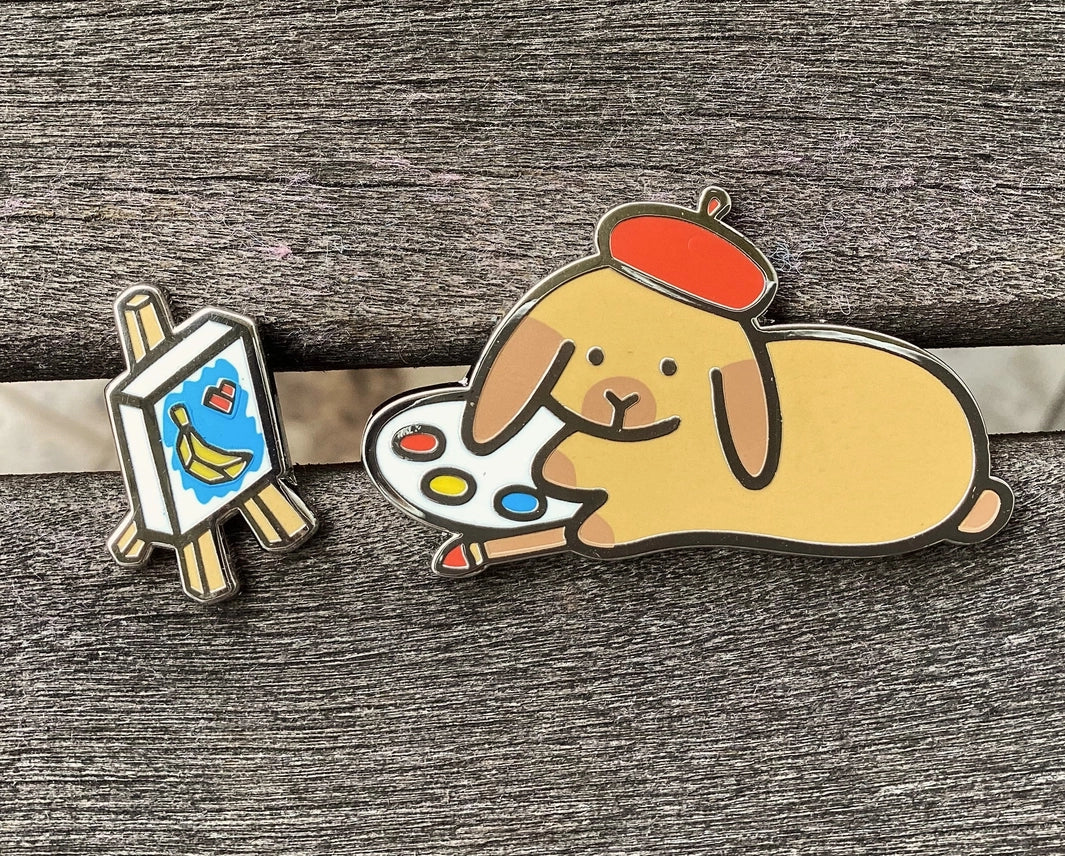 Artist Bunny w/ Easel PIN | NEW - BinkyBunny.com House Rabbit Store
