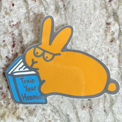 Book Bunny STICKER - BinkyBunny.com House Rabbit Store