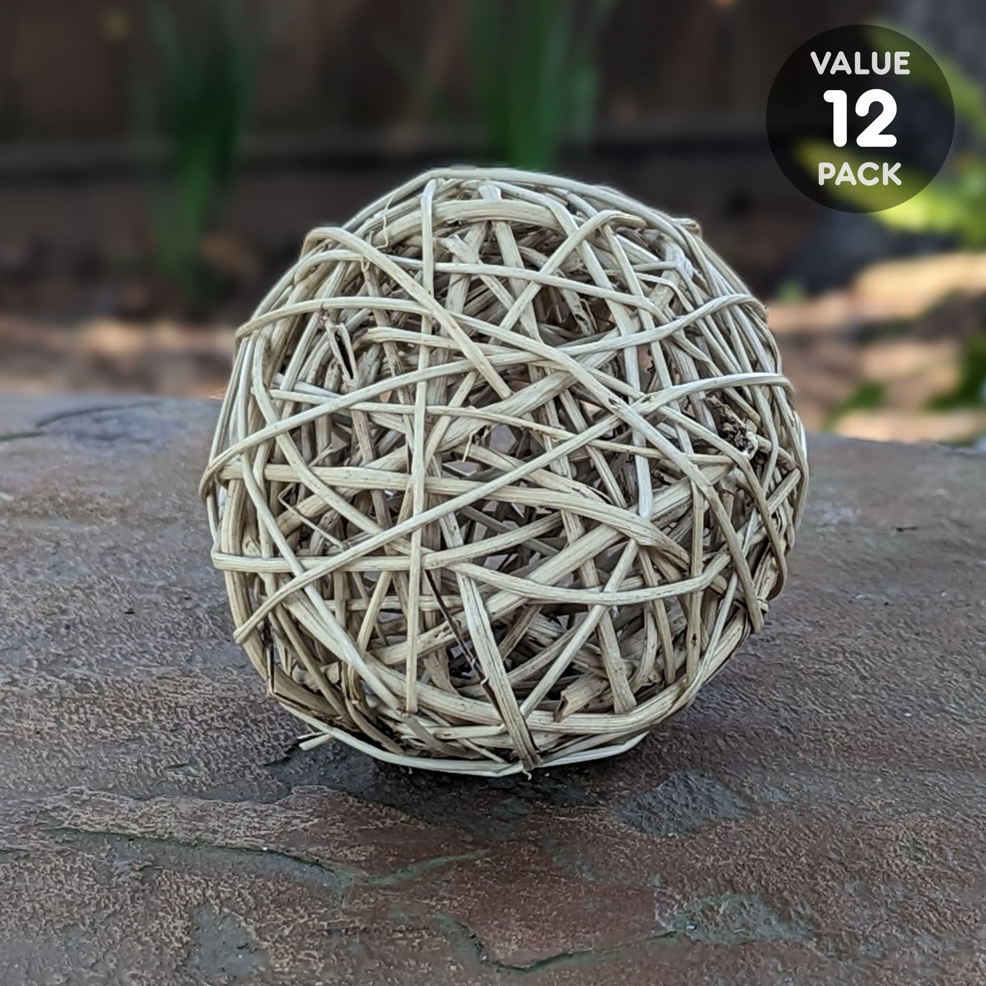 Grape Vine Ball Peeled - 12 PACK [4"] | NEW - BinkyBunny.com House Rabbit Store