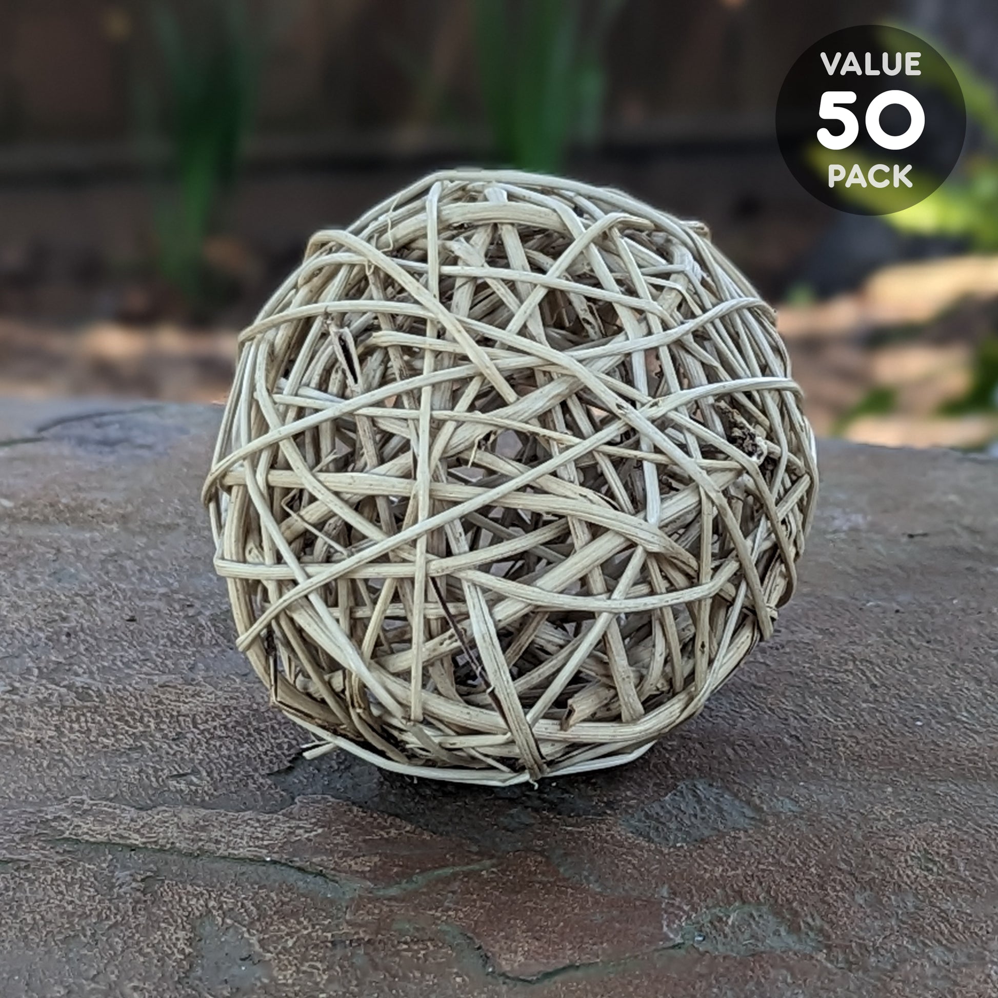 Grape Vine Ball Peeled - 50 PACK [4"] | NEW - BinkyBunny.com House Rabbit Store