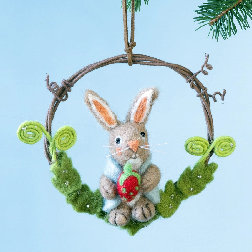 Ornament - Happy Bunny Wreath