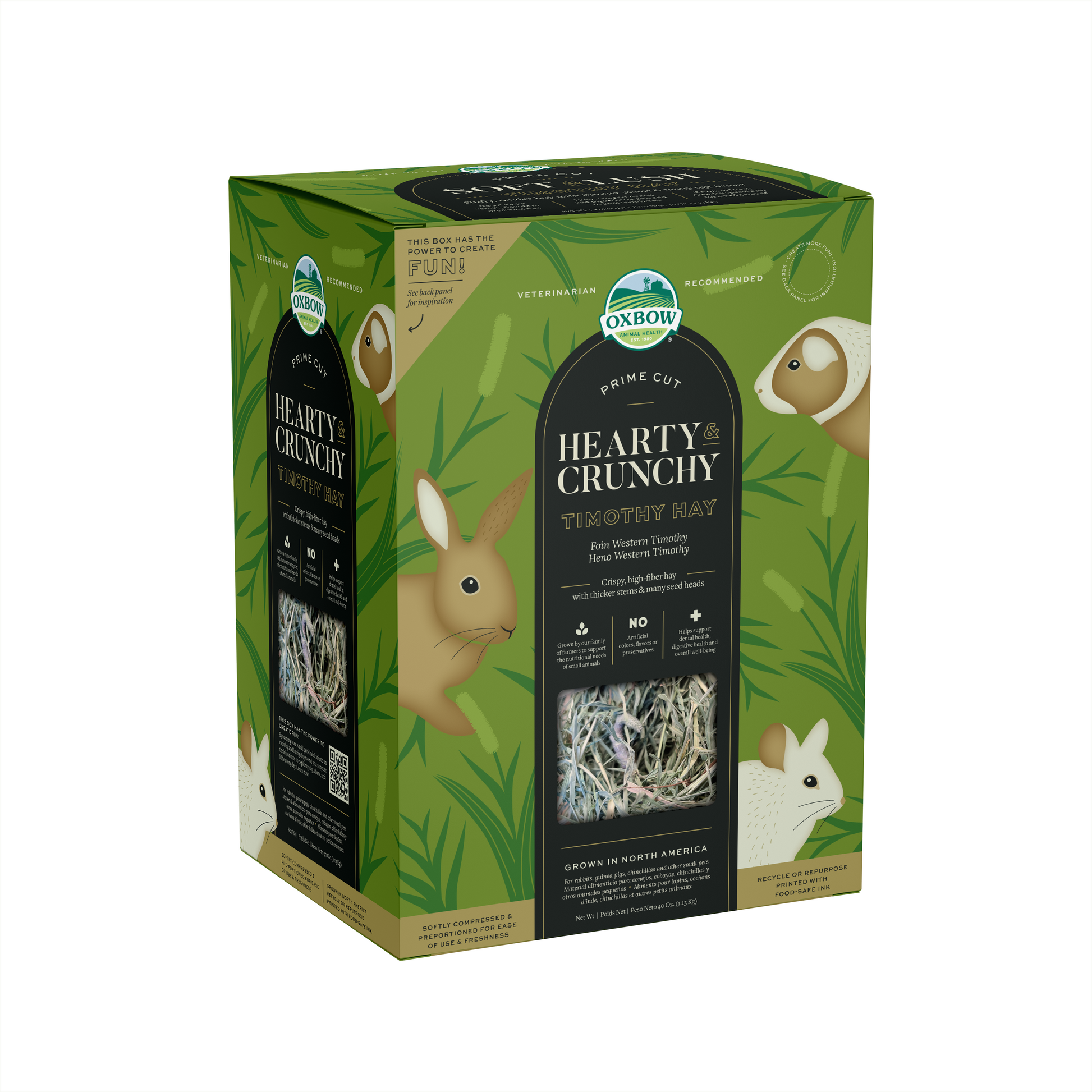 Hearty & Crunchy Prime Cut Timothy Hay - 40z (Oxbow) | NEW - BinkyBunny.com House Rabbit Store