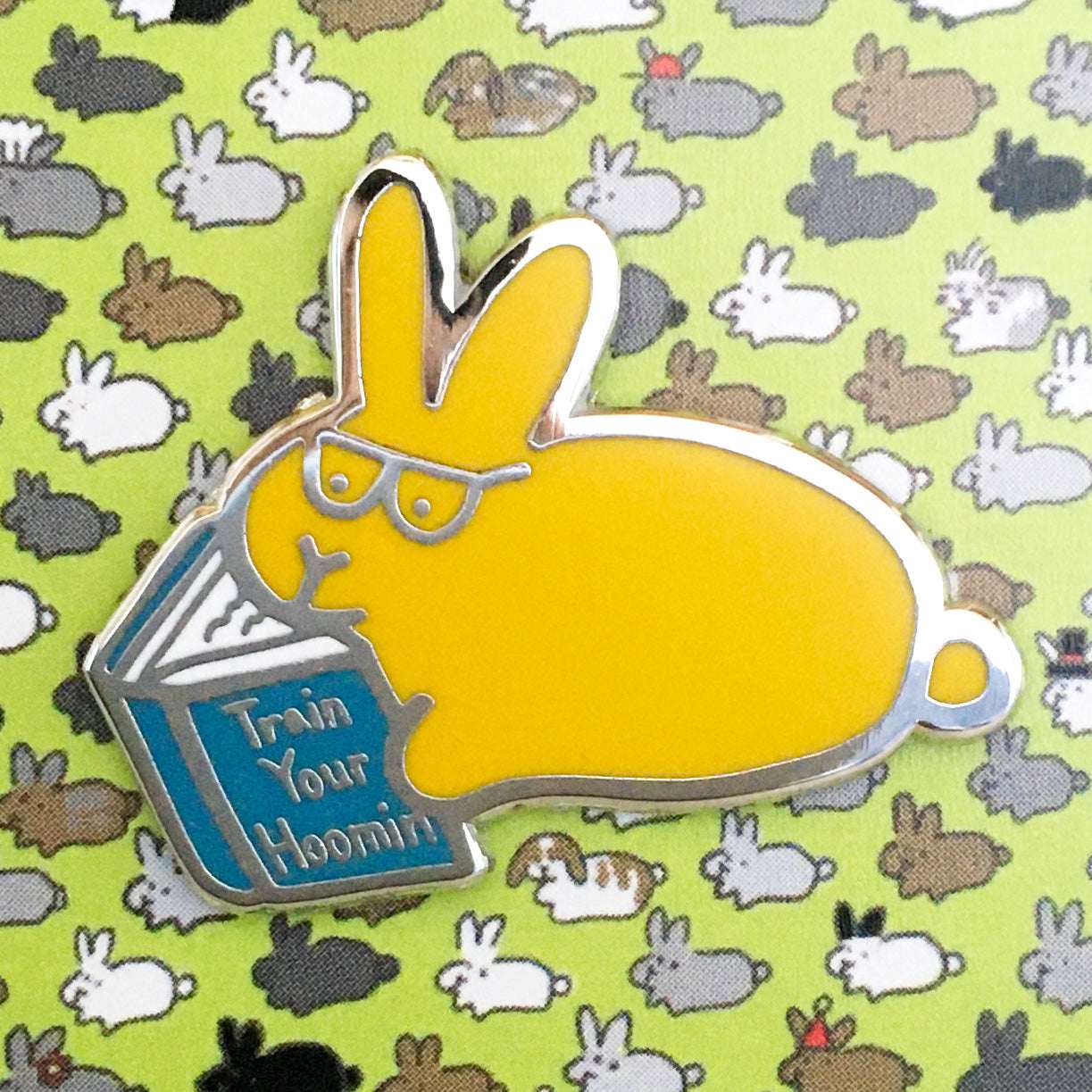 Book Bunny PIN - BinkyBunny.com House Rabbit Store
