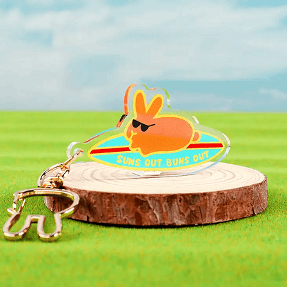 Suns Out Buns Out KEYCHAIN - BinkyBunny.com House Rabbit Store