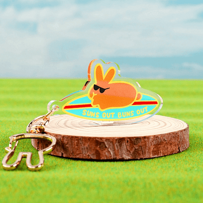 Suns Out Buns Out KEYCHAIN - BinkyBunny.com House Rabbit Store