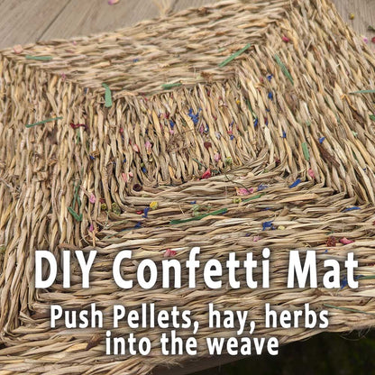 Sea Grass SQUARE MAT [12" x 12"  x 1/2"] - BinkyBunny.com House Rabbit Store