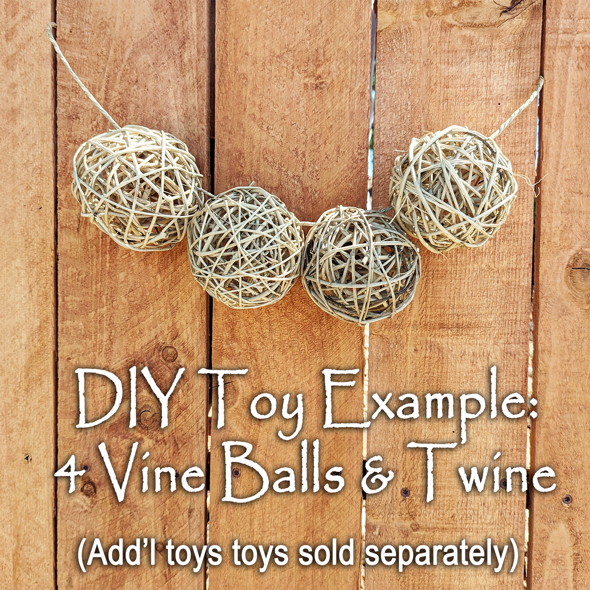 Grape Vine Ball Peeled - 12 PACK [4"] | NEW - BinkyBunny.com House Rabbit Store