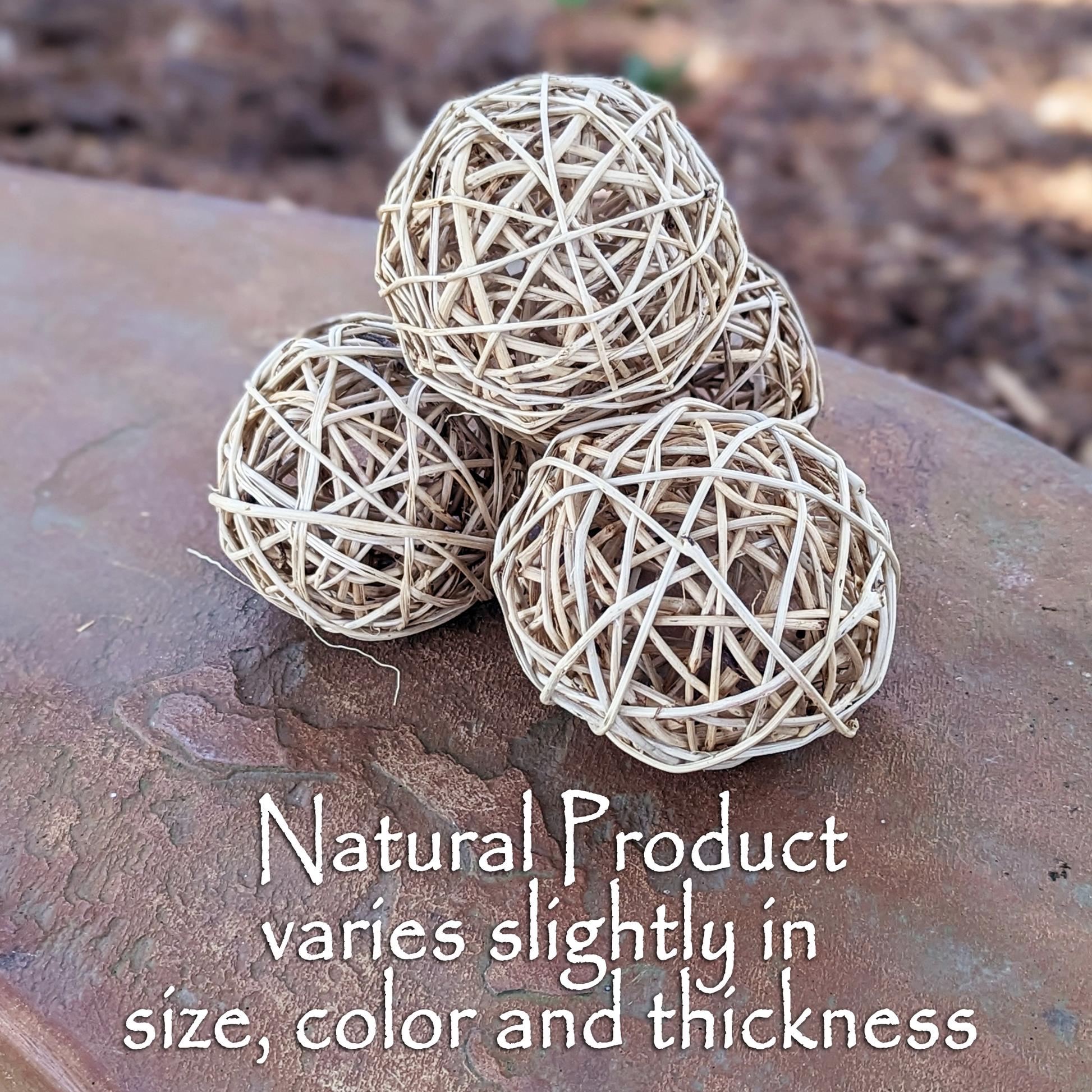 Grape Vine Ball Peeled - 12 PACK [4"] | NEW - BinkyBunny.com House Rabbit Store