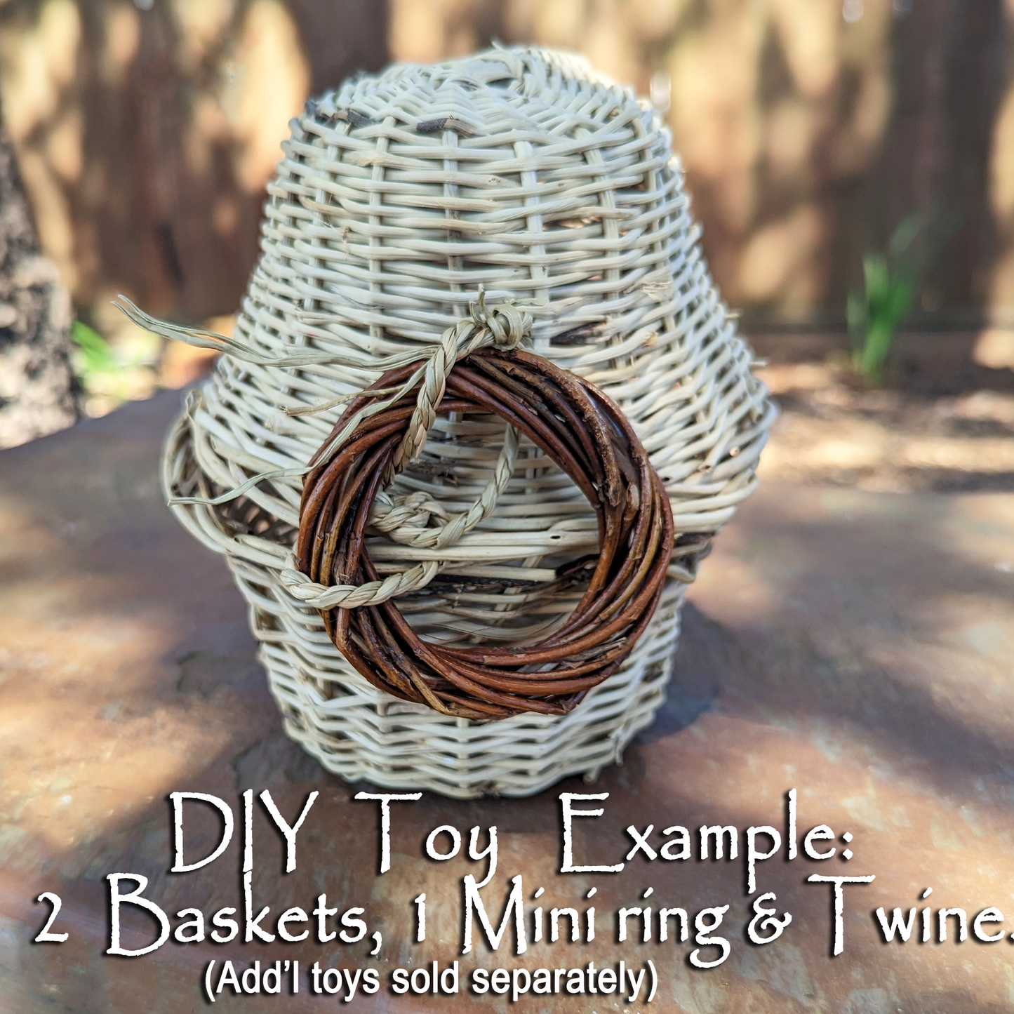 Grape Vine Basket Peeled - 12 PACK [5"] | NEW - BinkyBunny.com House Rabbit Store
