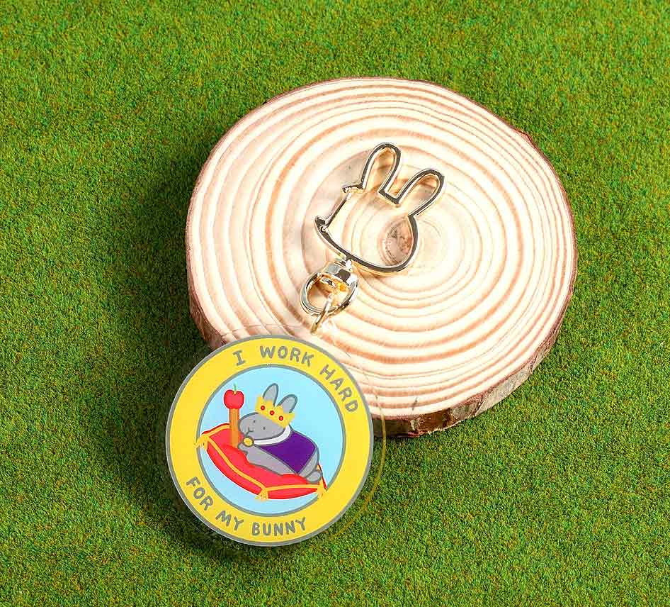 I Work Hard For My Bunny KEYCHAIN | NEW - BinkyBunny.com House Rabbit Store