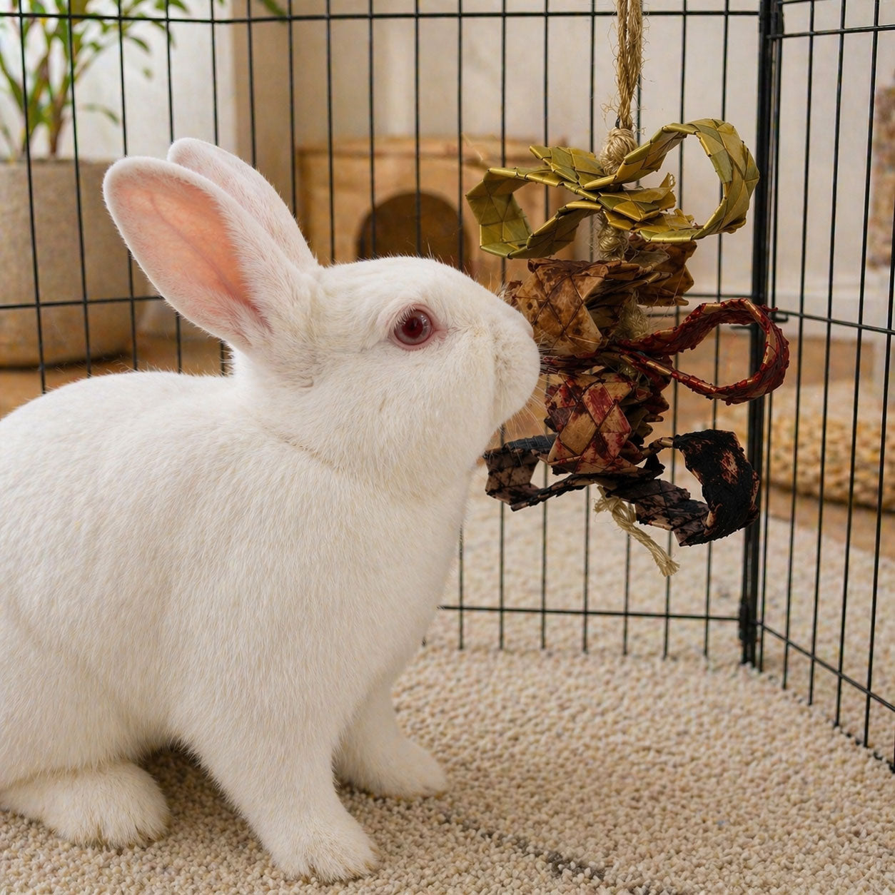 Whirligig Fling-Fruit-Flavored Palm Leaf Chew Toy - BinkyBunny.com House Rabbit Store