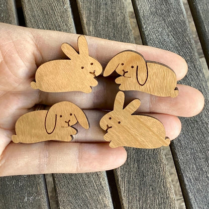 Small Wood Bunny Magnets - BinkyBunny.com House Rabbit Store