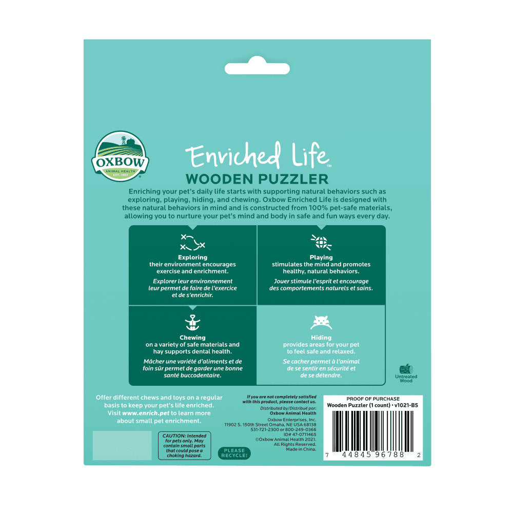 Wooden Puzzler (Enriched Life by Oxbow) - BinkyBunny.com House Rabbit Store