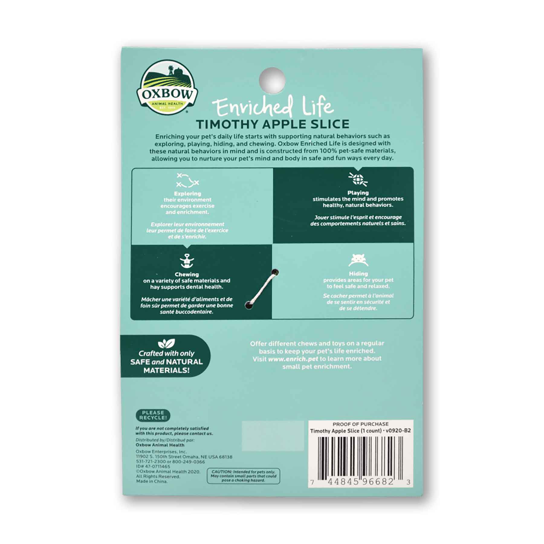 Timothy Apple Slice (Enriched Life by Oxbow) | NEW - BinkyBunny.com House Rabbit Store