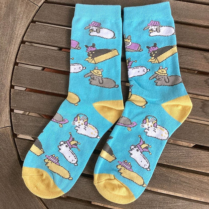 Bunnies with Hats CREW SOCKS | NOW 2 COLOR CHOICES