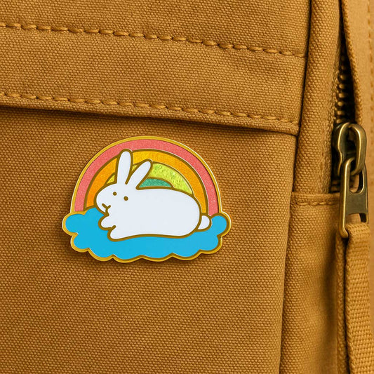 Rainbow Glitter Bunny PIN | NEW - BinkyBunny.com House Rabbit Store