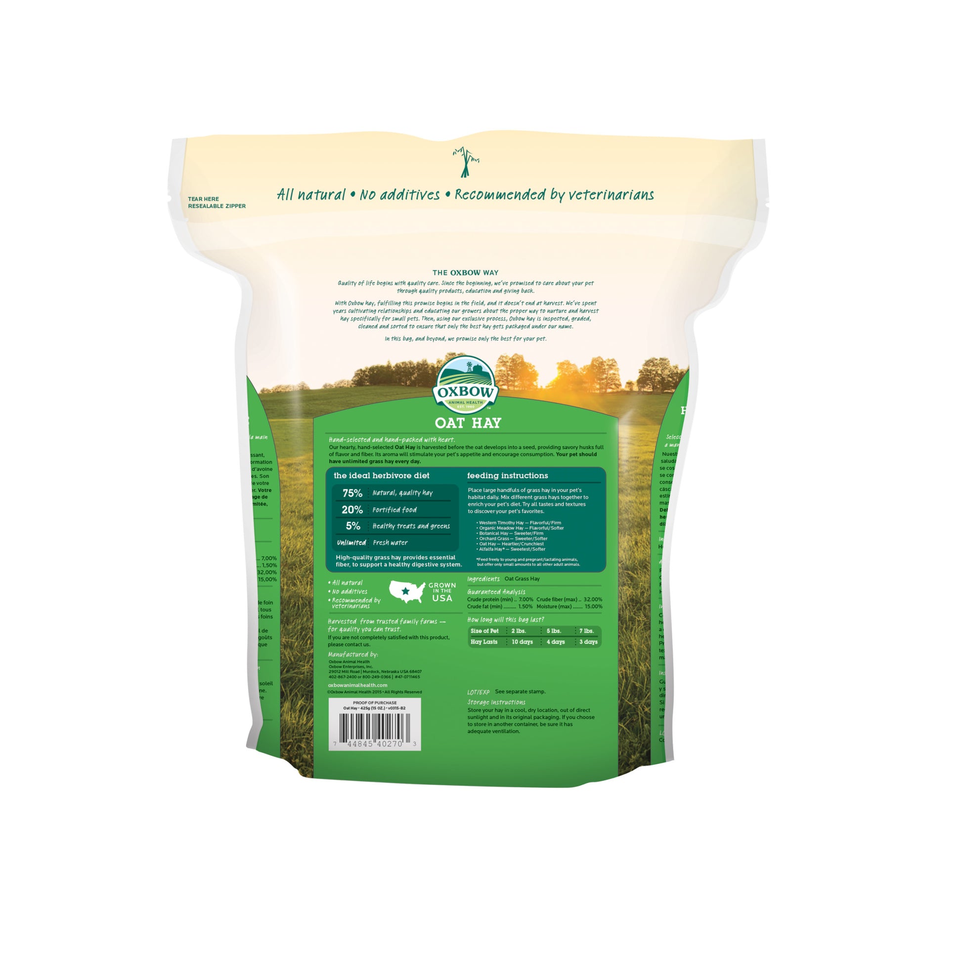 Oat Hay - 15 oz - BinkyBunny.com House Rabbit Store