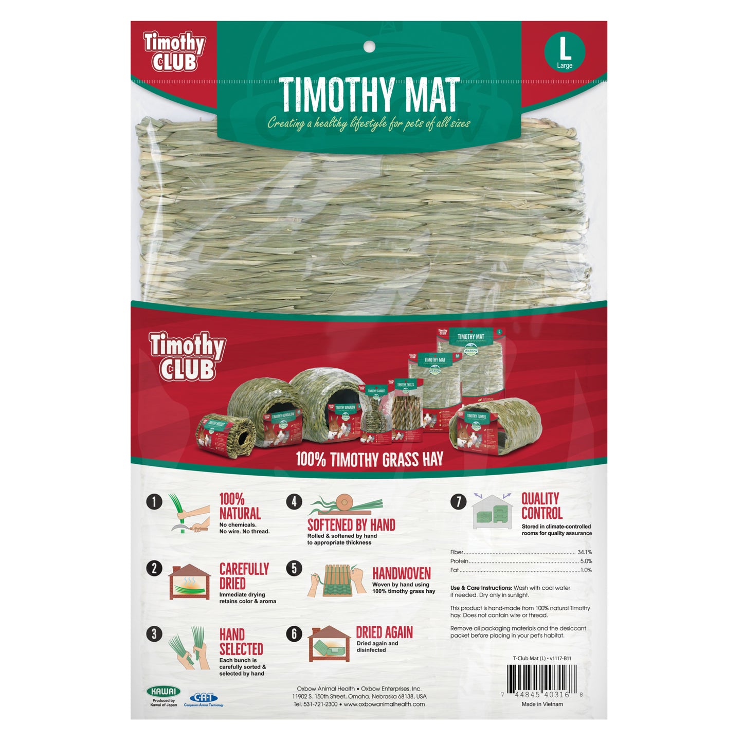 Timothy Mat LARGE by Oxbow (Timothy CLUB) - BinkyBunny.com House Rabbit Store