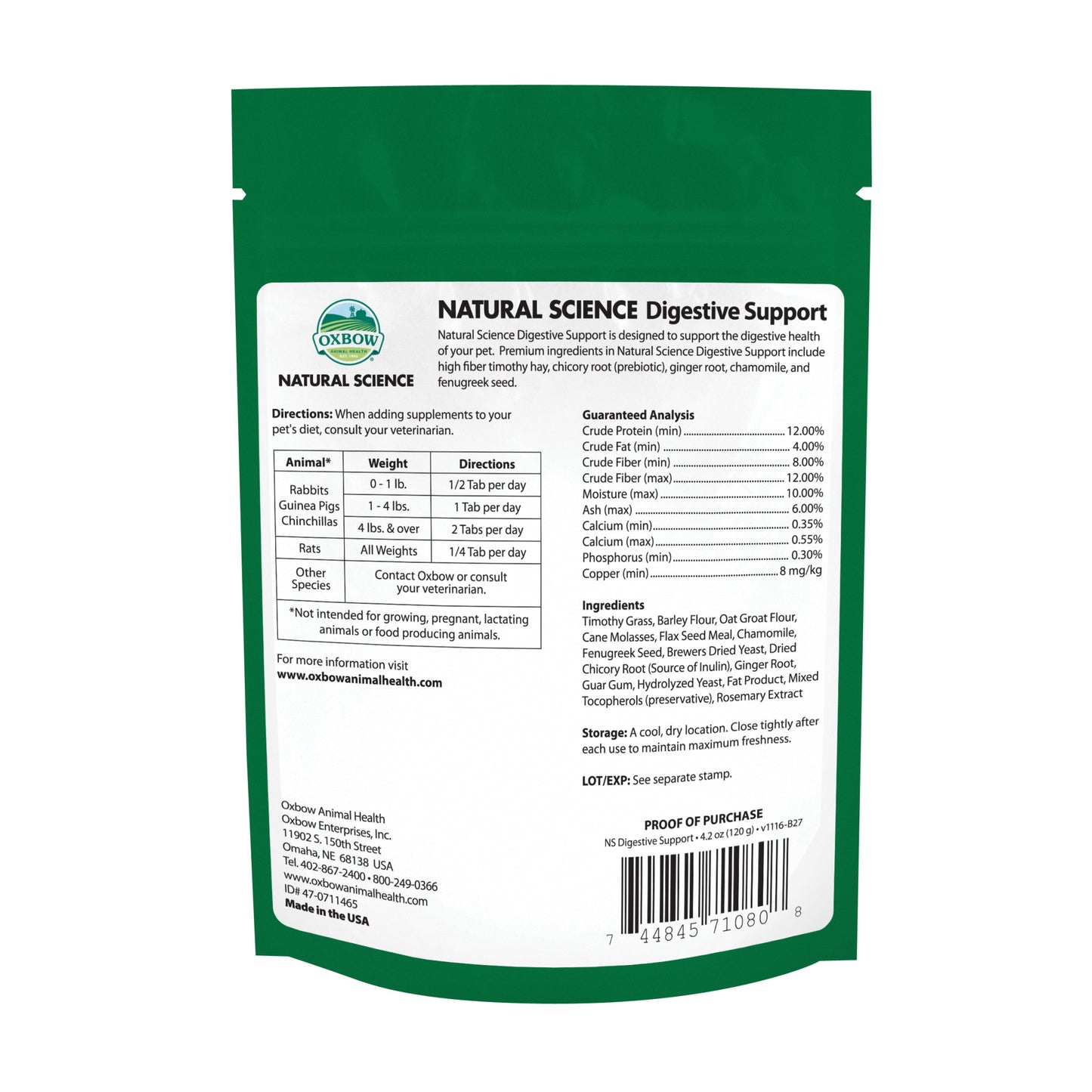 Natural Science DIGESTIVE Support (60 ct.) - BinkyBunny.com House Rabbit Store