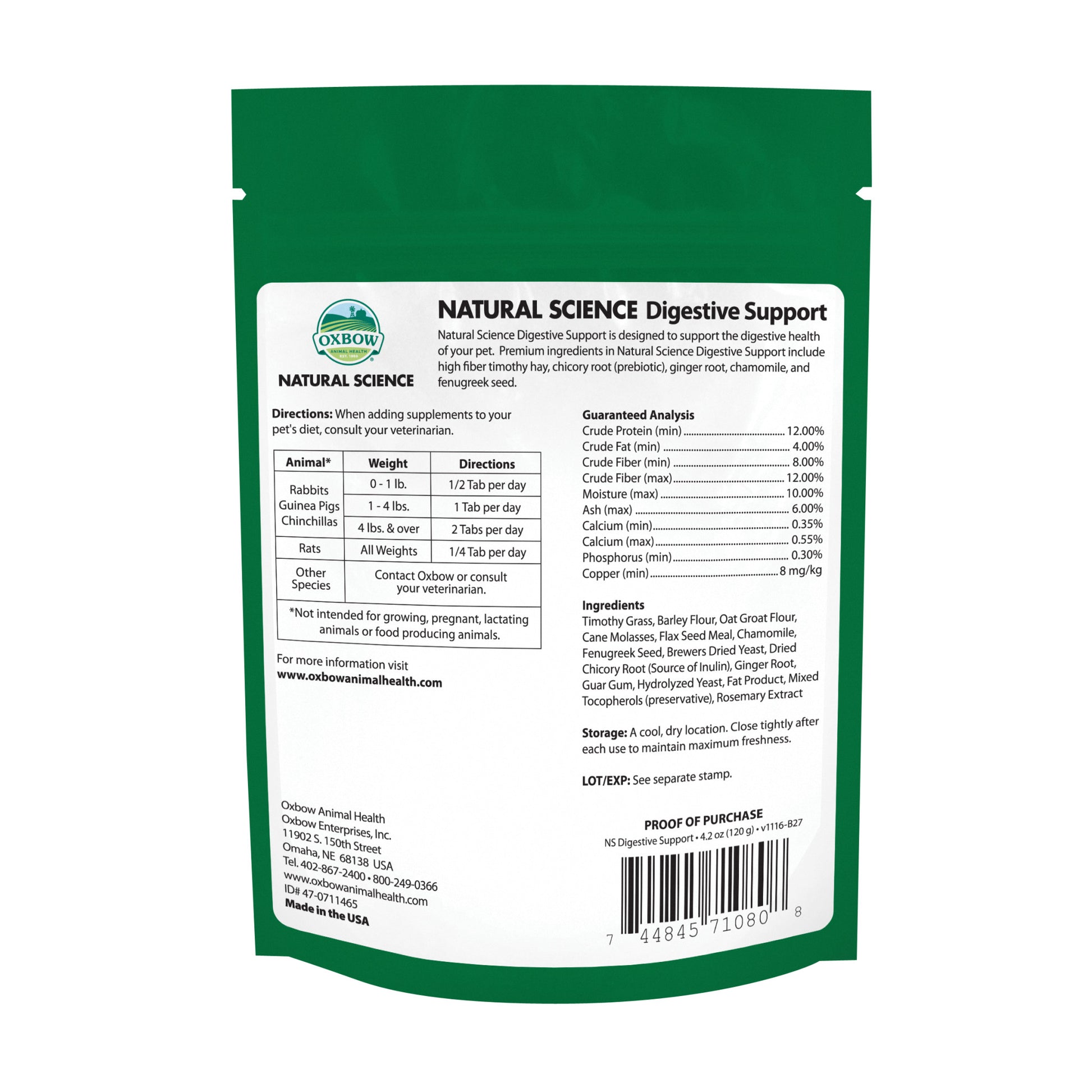 Natural Science DIGESTIVE Support (60 ct.) - BinkyBunny.com House Rabbit Store