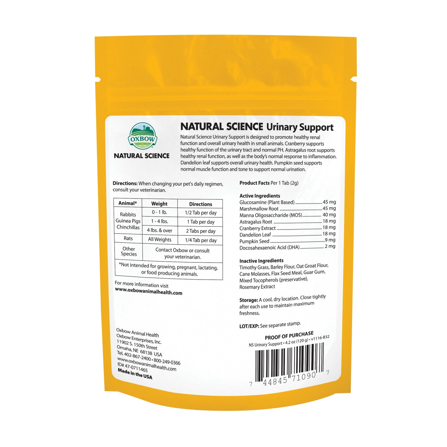 Natural Science URINARY Support - BinkyBunny.com House Rabbit Store