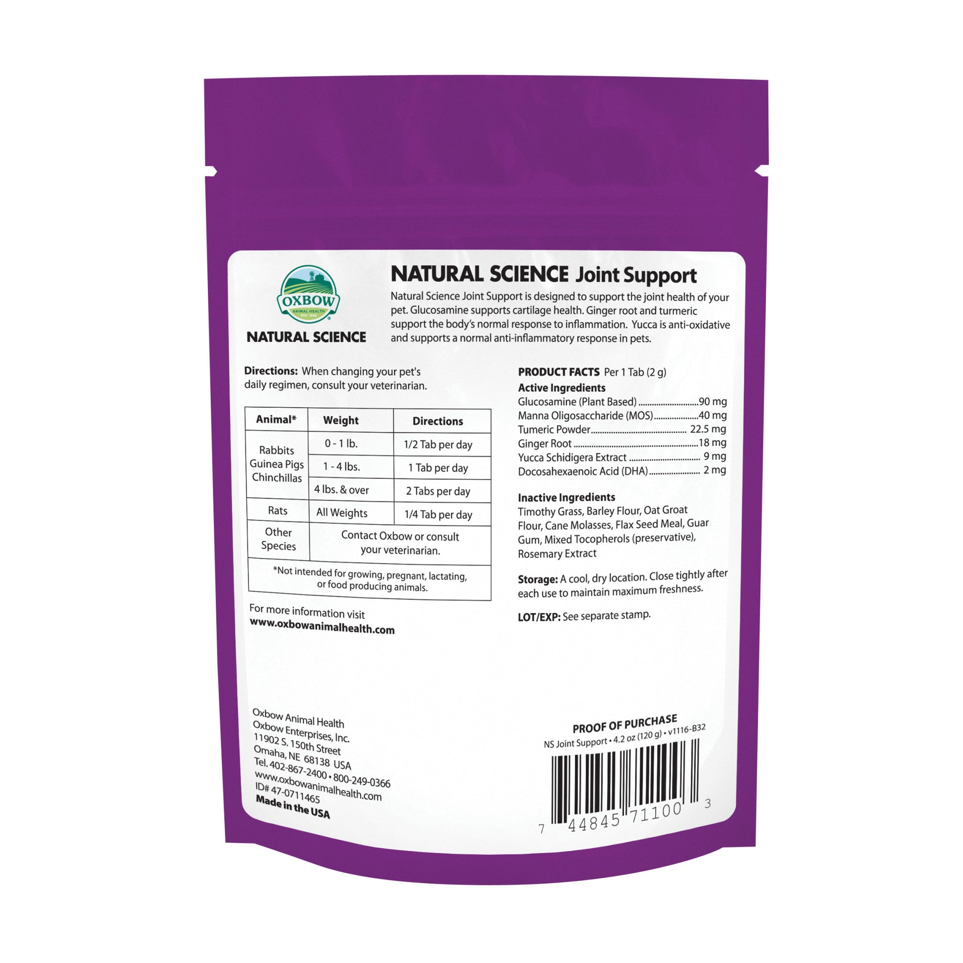 Natural Science JOINT Support (60 ct.) - BinkyBunny.com House Rabbit Store