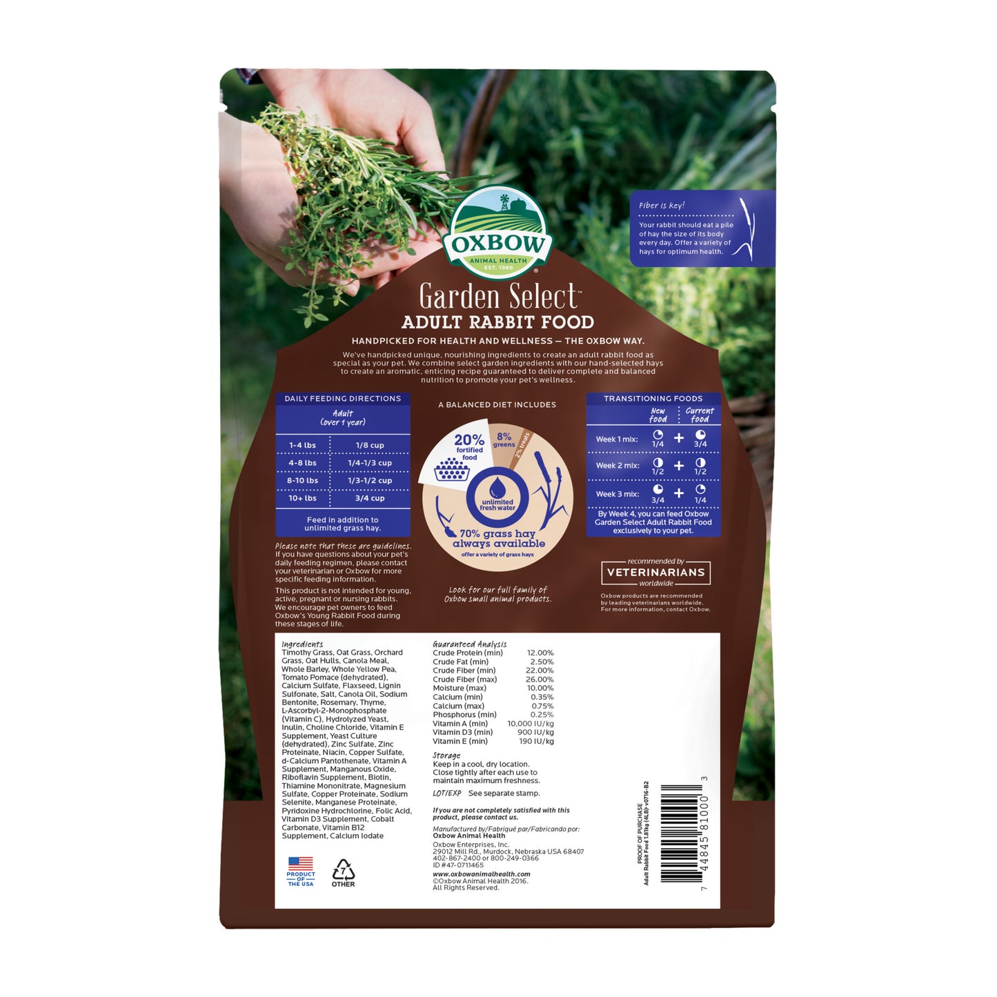 Garden Select ADULT Rabbit Food - 4 lb. - BinkyBunny.com House Rabbit Store