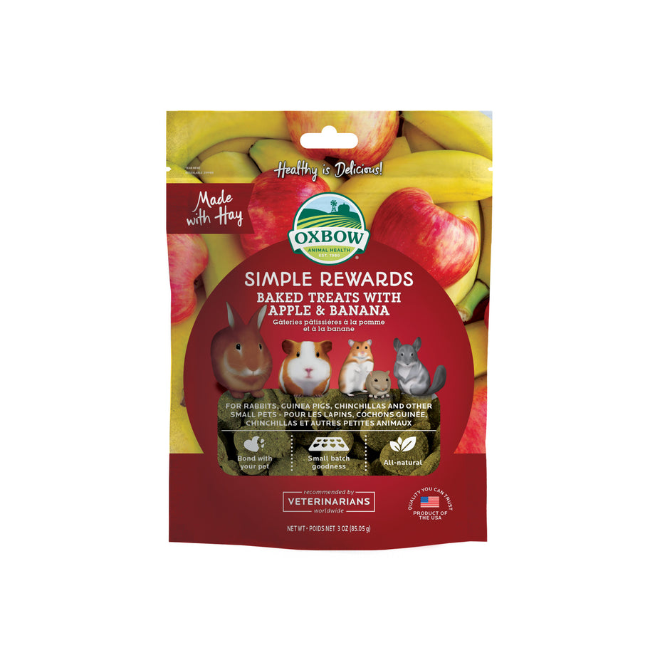 Oxbow Simple Rewards Baked Treats with Apple & Banana