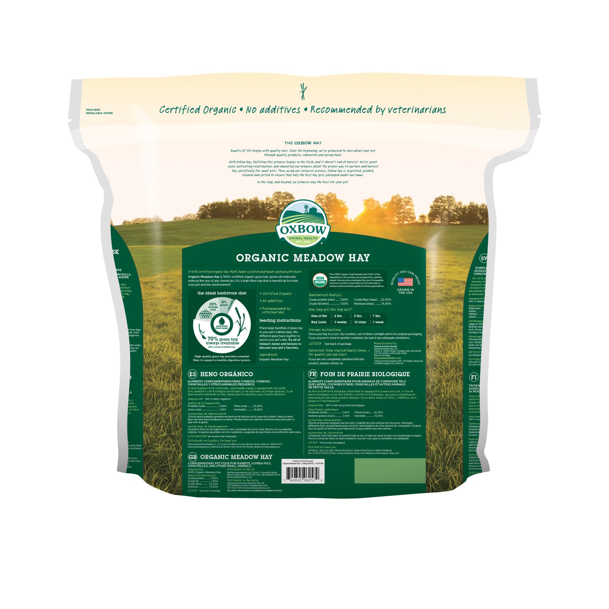 Organic Meadow Hay - 40 oz - BinkyBunny.com House Rabbit Store