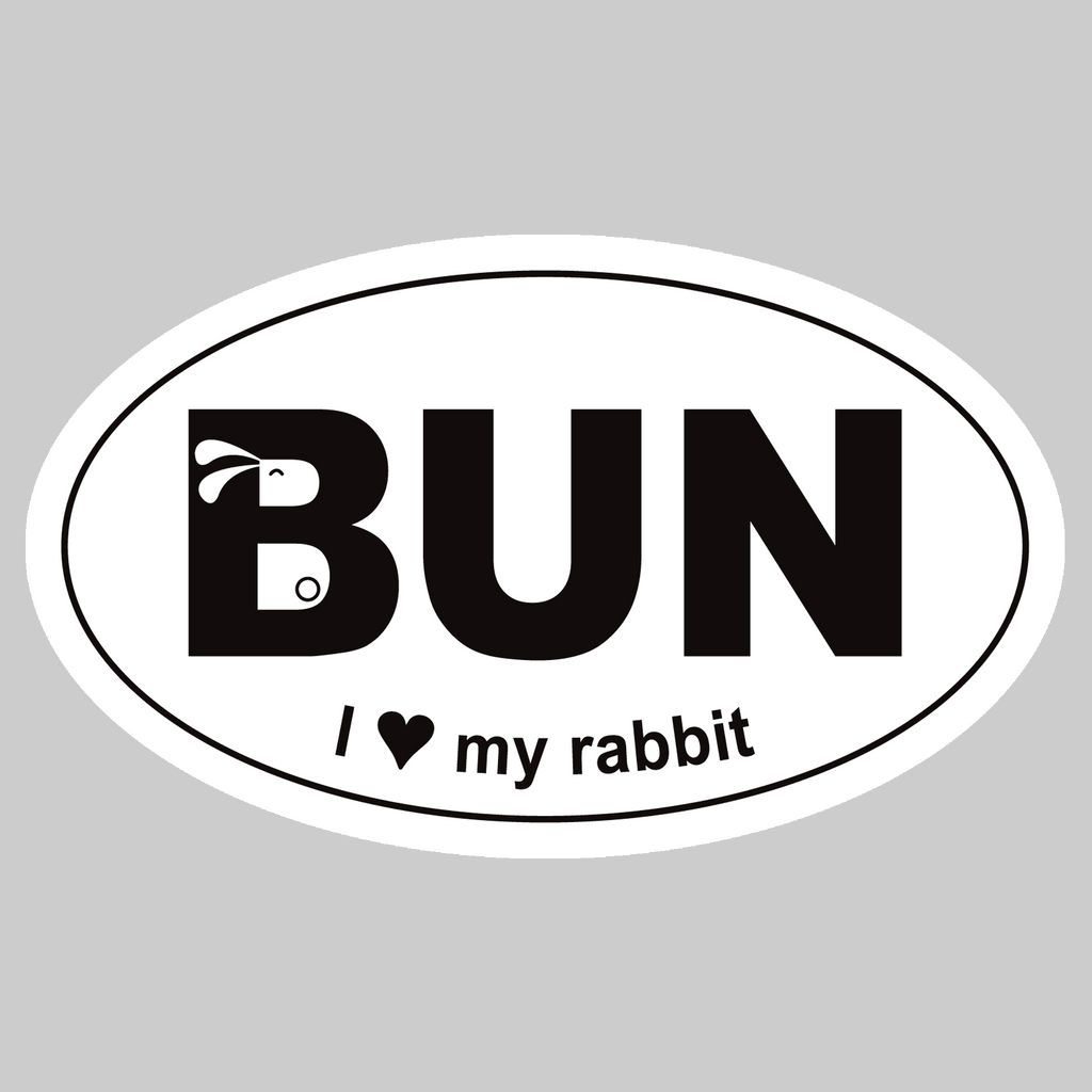 "BUN I love my rabbit" Sticker - BinkyBunny.com House Rabbit Store