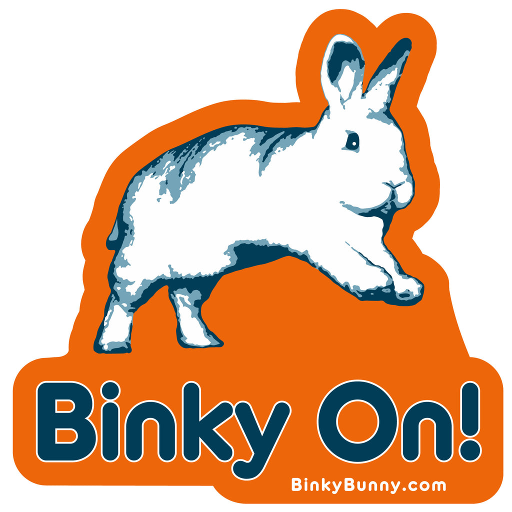 "Binky On" Sticker - 20 PACK - BinkyBunny.com House Rabbit Store